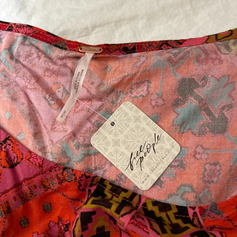 NWT FREE PEOPLE‎ Blakely Maxi Dress Red Motif M